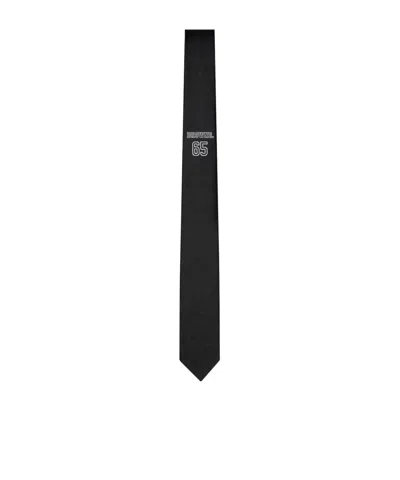 THOM BROWNE LOGO-JACQUARD SILK TIE