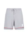 Thom Browne Logo Jogger Shorts In Grey