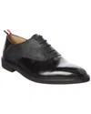 Thom Browne Logo Leather Oxford In Black