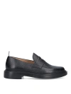 Thom Browne Black Slip-on Loafers With Loop Detail In Black
