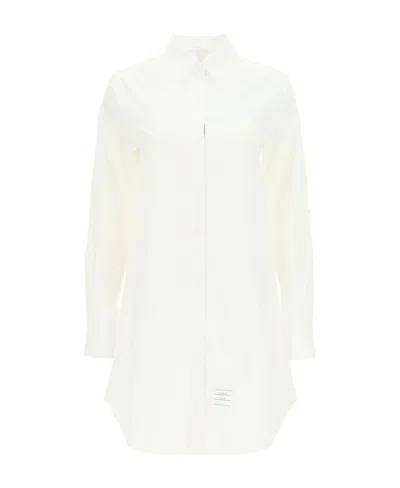 Thom Browne Classic Button-down Shirt With Crisp Collar And Curved Hem In White