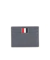 Thom Browne Logo Patch Cardholder In Gray