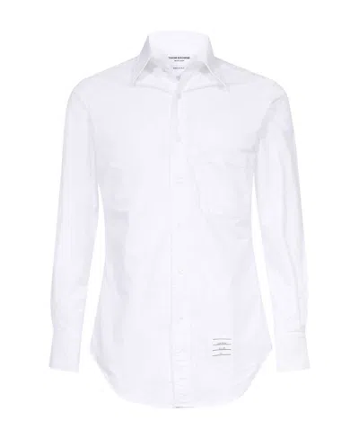 THOM BROWNE LOGO-PATCH COTTON SHIRT