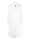 Thom Browne Long-sleeved Mini Shirt Dress In White