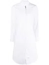 Thom Browne Long-sleeved Mini Shirt Dress In White