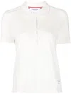Thom Browne Logo-patch Detail Polo Top In White