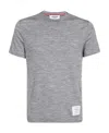 Thom Browne Logo-patch Detail T-shirt In Gray