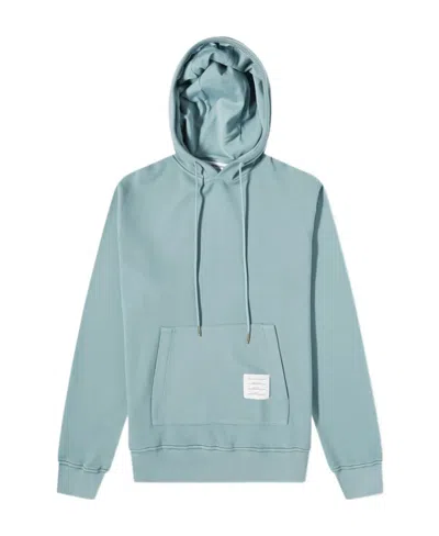Thom Browne Logo-patch Drawstring Hoodie In Green