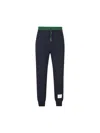 Thom Browne Color Block Fleece Joggers For Men In Blue