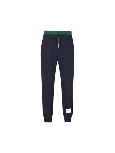 THOM BROWNE LOGO PATCH DRAWSTRING PANTS