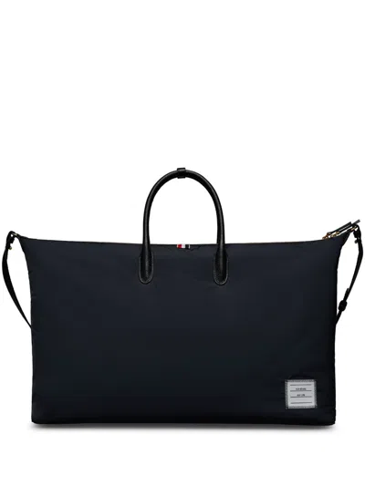 Thom Browne Logo-patch Duffle Bag In Black