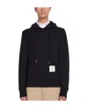 Thom Browne Oversized Hoodie Pullover With Rwb Tipping Stripe In Chunky Loopback Clothing In Black