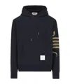 Thom Browne Logo Patch Hoodie In Black