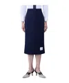 Thom Browne Logo-patch Jacquard Skirt In Black