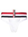 Thom Browne Rwb-stripe Jock-strap Briefs In White