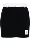 Thom Browne Women's Logo Patch Short Skirt In Blue