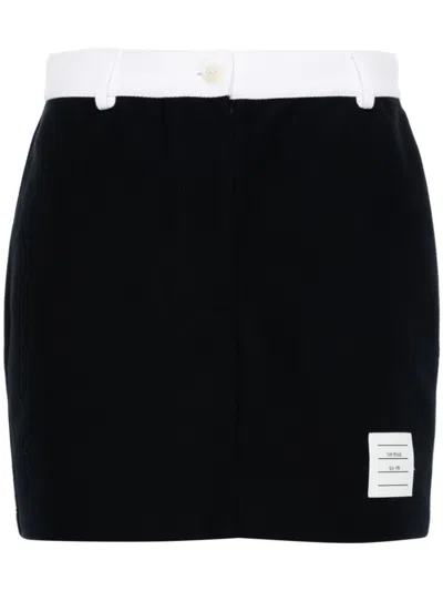 THOM BROWNE LOGO-PATCH MINI SKIRT
