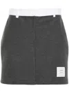 Thom Browne Logo-patch Mini Skirt In Grey