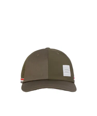 Thom Browne Logo-patch Panelled Baseball Cap In Brown