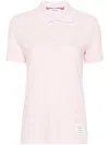 Thom Browne Pikee-poloshirt Mit Logo-patch In Rosa