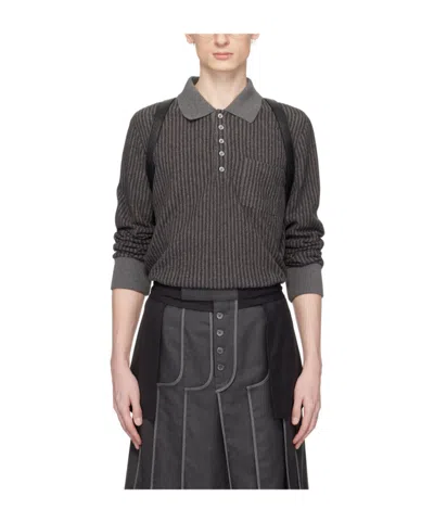 Thom Browne Logo Patch Polo Shirt In Black