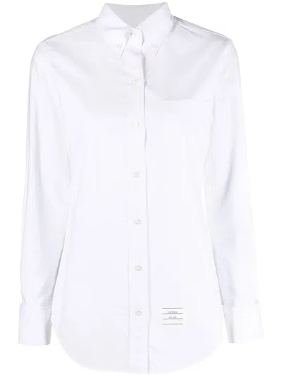 THOM BROWNE LOGO-PATCH POPLIN SHIRT