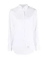 Thom Browne Logo-patch Buttoned Shirt In White