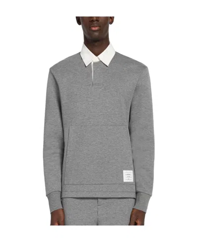 THOM BROWNE LOGO-PATCH RUGBY POLO TOP