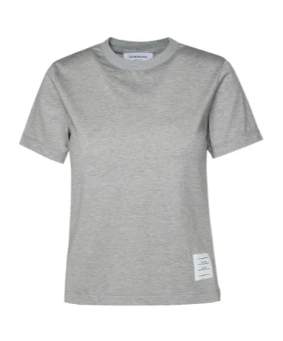 THOM BROWNE THOM BROWNE LOGO PATCH CREWNECK T-SHIRT
