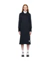 Thom Browne Navy Patch Coat In Black