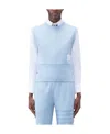 Thom Browne Logo-patch Sleeveless Cotton Top In Blue