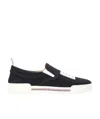 Thom Browne Logo-patch Slip-on Sneakers In Black