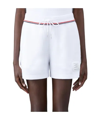 Thom Browne Logo-patch Sweat Shorts In White
