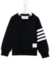 Thom Browne Loopback Jersey 4-bar Sweatshirt In Blue
