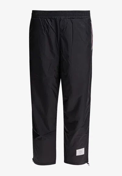 Thom Browne Logo Patch Track Pants In Blue