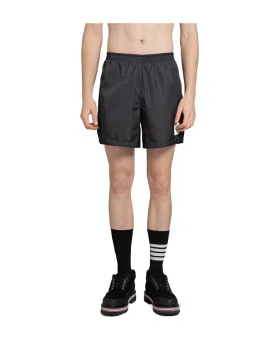 Thom Browne Logo-patch Track Shorts In Blue