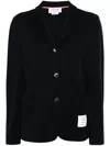 Thom Browne Logo-patch Virgin Wool Blazer In 蓝色