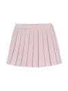 Thom Browne Logo-patch Virgin Wool Pleated Skirt In Pink
