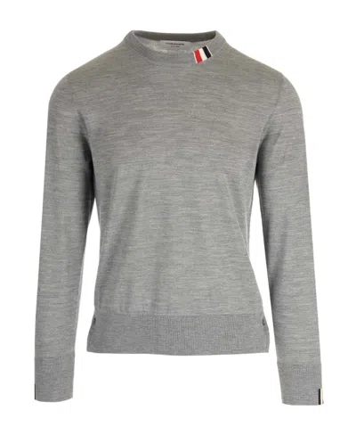 THOM BROWNE THOM BROWNE RWB STRIPE DETAILED CREWNECK JUMPER