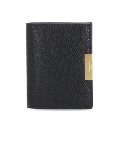 Thom Browne Logo Plaque Card Holder In Black
