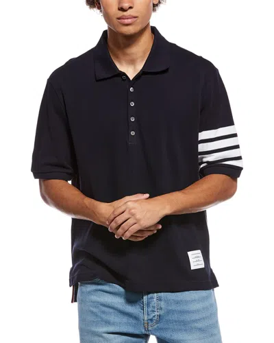 Thom Browne Logo Polo Shirt In Black