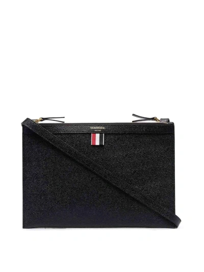 Thom Browne Logo-print Crossbody Bag In Black