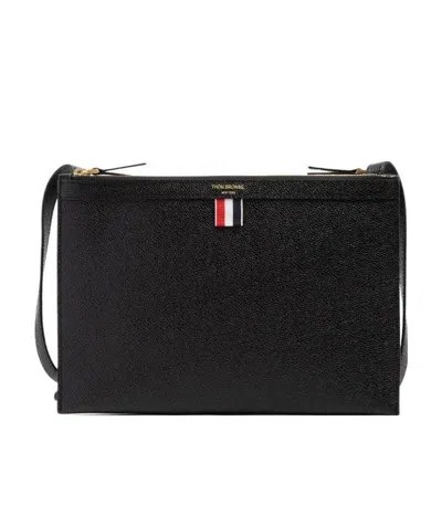 Thom Browne Logo-print Crossbody Bag In Black