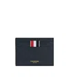 Thom Browne Pebble Grain Leather Cardholder In Black