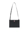 Thom Browne Logo-print Leather Cross Body Bag In Black