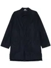Thom Browne Logo-print Parka In Blue