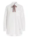 Thom Browne Bow Tie Logo Blouse In White