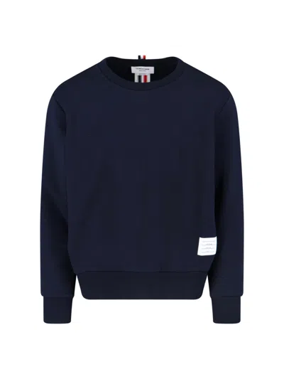 Thom Browne Logo Ribbon Sweatshirt In Blue