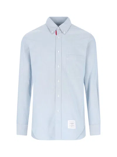 THOM BROWNE LOGO SHIRT - LIGHT BLUE