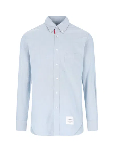 Thom Browne Logo Shirt In Light Blue